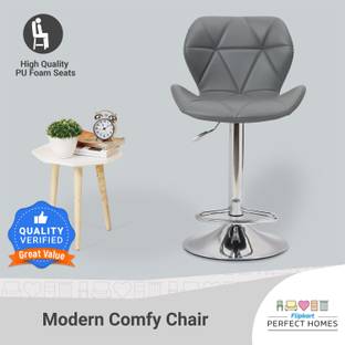 Flipkart Perfect Homes Modern Swivel Height Adjustable Faux Leather Hydraulic Bar Stools in Dark Grey Leatherette Bar Stool