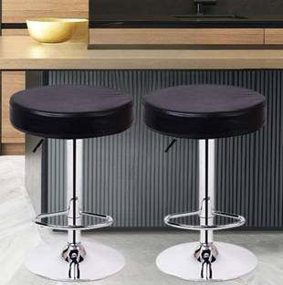 Da URBAN Roundbar Black Pack of 2 Revolving | Height Adjustable | Kitchen&Café| Leatherette Bar Stool