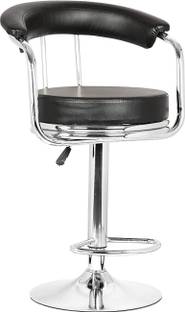 KRISHTA Classic Black Revolving | Height Adjustable | Kitchen / Café / Stores / Leatherette Bar Stool