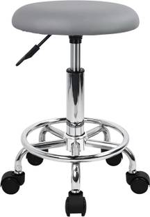 CRAFTSPEN Swivel Rolling Stool with Footrest Height 16 to 20.5 inches Adjustable Metal Bar Stool