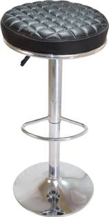 GalaxyGraceFurniture "Modern Black Bar Stool: Adjustable Height Leatherette Bar Stool