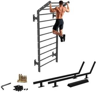 Sthenos Angled Swedish Ladder Wall Bar Heavy Duty Powder Coated Metal Wall Mounted Gym Multi-training Bar