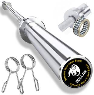 BULLAR Olympic barbell rod 7 Ft 20 kg powerlifting and weight lifting with spring locks Weight Lifting Bar