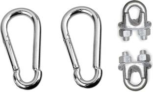 GymShark Snap Hook Carabiner Multipurpose, Silver, with Free 2 Gym Wire Lock Multi-training Bar