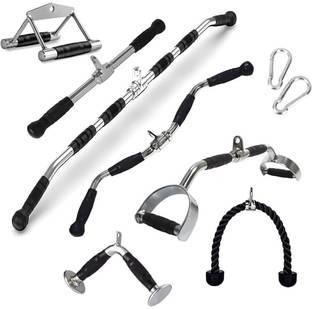 FSENTERPRISES Multi-Cable Machine Attachments Combo For Gym Machine(Pack of 7) Multi-training Bar
