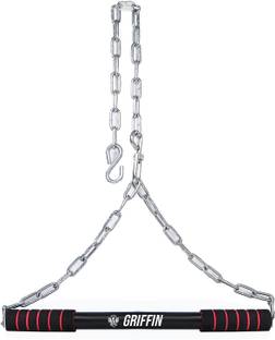 GRIFFIN 4 FT Strength Training Gym Workout Hanging Rod Bar With Chain, 4 Ft Pull-up Bar