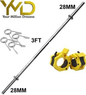 YMD 3FT Straight 28mm weightlifting rod With Barbell Clamps And Spring Lock Weight Lifting Bar