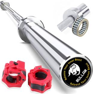 BULLAR Olympic barbell rod 7 Ft 20 kg powerlifting and weight lifting with clamp locks Weight Lifting Bar