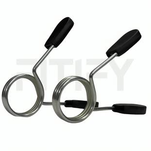 FITIFY Gym Rod Spring lock 50mm | Olympic barbell collar clips ( 1 Pair) Multi-training Bar