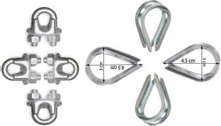 HACKERX Machine Wire Lock with Gym Machine Wire Cable Rope (Eye Lock) Size: 4.5/3 cm, Multi-training Bar