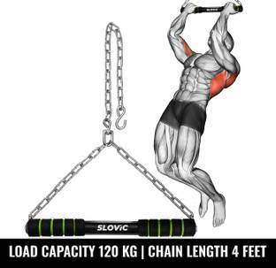 SLOVIC Hanging Rod For Exercise With 4 FT 120 Kg Load Capacity Pull Up Chin-up Bar