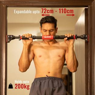 SLOVIC Pull Up Bar Advance Red and Black | Adjustable Home Gym Workout Equipment Pull-up Bar