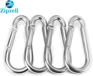 Zip Zell Sports Heavy Duty 8MM Stainless Steel Snap Hook for Hiking, Camping Set of 4 Weight Lifting Bar