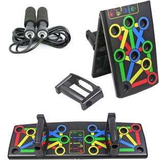 TRIMMO Push-up Board, 9 in 1 Body Building Push Up And Skipping Rope - Jump Rope Push-up Bar