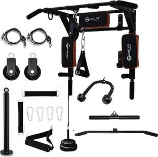 HASHTAG FITNESS 5in1 pull up bar with 360° rotation Cable Pulley System latpull down Machine Pull-up Bar