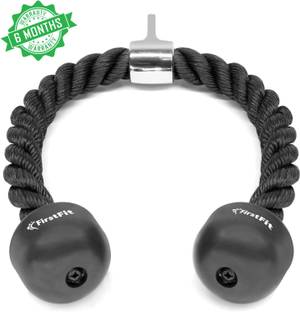 FirstFit Tricep Rope Pull Down Fitness Cable Attachment with Stainless Steel Snap Hook Triceps Bar