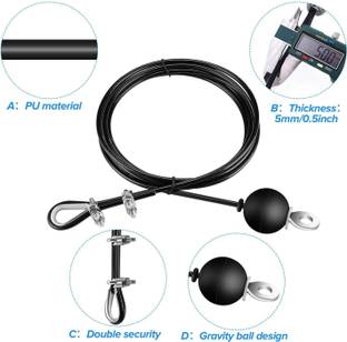 Owlix Adjustable Cable Pulley Attachments, Steel GYM Wire, Weight Lift Pulley System Weight Lifting Bar