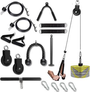 FIRE FITNESS Upgraded LAT Pull Down Cable Machine Attachments Weight Cable Pulley System Weight Lifting Bar
