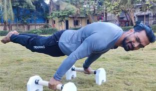 Calistreet workout Wooden Parallettes - Wooden Pushup Bar,(45* 18* 18, cm) Heavy duty (white) Push-up Bar