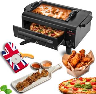 WELLBERG 3-in-1 Pizza Oven | Multi-Purpose Grill & Barbecue | Fast Heating & Heavy-Duty Rib Roaster Grill