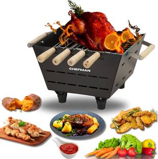 Chefman Small Coal Griller for Barbecue Lovers, Perfect for Parties and Outdoor Picnic Charcoal Grill