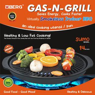 BERG AluminumNon-StickSmokelessIndoorTandoorCooktopBBQ,14inches Gas Grill