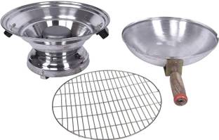 archanashilp Aluminum Tandoor Bati Maker Baking Oven, 34 x 34 x 26 cm, Gas Tandoor, Barbecue Grill Food Steamer Cookware Set (Set of 1, Gas Grill