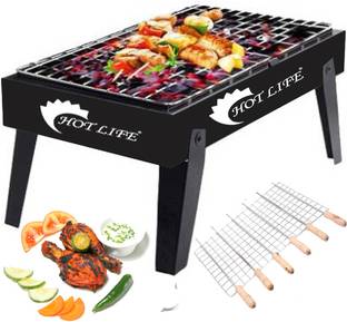 HOT LIFE Big Grill Briefcase Style Folding Compact Picnic Barbeque Charcoal Grill