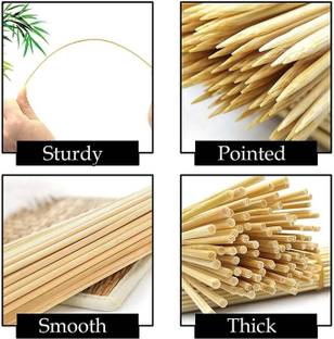 Trust Point Bamboo Barbecue Skewers Sticks for Oven, Microwave and Pan, BBQ Skewer, Kabab Sticks, Panner Tikka Charcoal Grill
