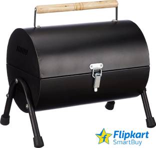 Flipkart SmartBuy Compact Barrel-Style Griller with Skewers and Mesh for Easy Outdoor Barbecuing Charcoal Grill