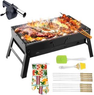 Holy Delight BarbequeFolding(1BBQ,12Stick,1AirBlower,2Spatula,) Charcoal Grill Charcoal Grill
