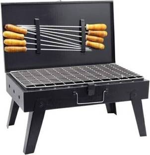 Rotem Stylish Briefcase Griller with Foldable Legs, Compact Design for Picnics Charcoal Grill