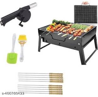 TRLGOP BarbecueBasketFoldableforRoastBBQPortableGrillingBasketwithWoodHandle Charcoal Grill