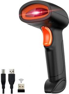 OnlyU HT20 Wireless 2.4GHz 2D & 1D Barcode Scanner (QR Code & Barcode Wired & Wireless Rechargeable Connectivity | Induction Scanning with Built-in Illumination Light 2D Camera Barcode Scanner