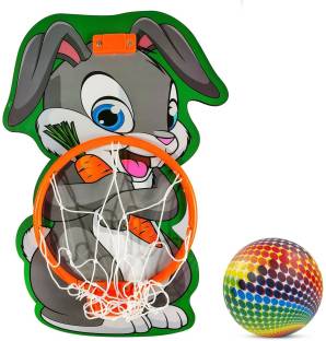 HK Sports Rabbit Shaped Kids Hangable Indoor/Outdoor Basket Board Kit| Basket Ball Set | Basketball Ring