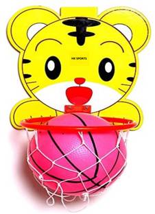 HK Sports HK Sports Tiger Shaped Kids Hangable Indoor/Outdoor Basket Board Kit Basketball Ring