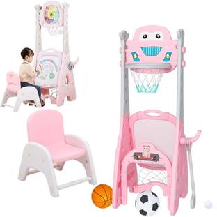 metreno 8in1 Basketball Set for Kids Indoor Basketball Net with Stand Football Game Basketball Ring