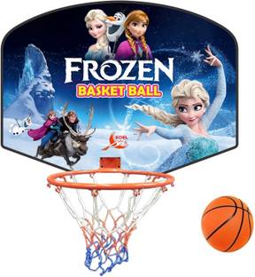 Koel Frozen Printed Kids Hangable Indoor Outdoor Basket Board Kit Net Basketball Ring