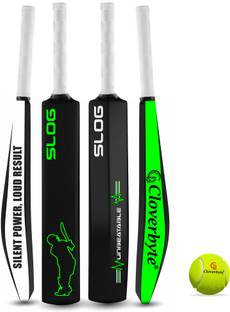 CLOVERBYTE Slog Heavy Duty (34 X 4.5 inches) Full Size Premium Bat With Tennis Ball Cricket Kit