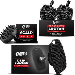 BEARDO Power Scrub Loofah, Scalp Massager & Deep Cleansing Silicone Body Scrubber