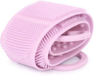 BZILO Silicone Back Scrubber Belt Soft Body Massage Cleaning Exfoliating Bath Brush