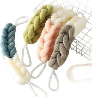 SIA VENDORS 4Pcs Long Stretch Back Sponge with Rope Handles Back Scrubber Bath Shower Mesh Sponge Exfoliating Body Scrub