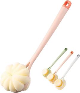 MAHADEV Bath Body Back Scrubber Brush with Bristles and Loofah Shower Brush (Pack Of 1)