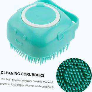 AnjaniputrA Silicone Body Massage Bath Brush with Soap Dispenser |Silicon Body Back Scrubber