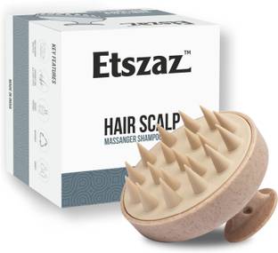 Etszaz Wet &Dry Manual Head Scalp Massage Brush, Soft Silicone Bristles Care Hair Scalp