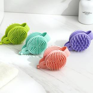 kroywen 2 in 1 Bath and Shampoo Brush, Soft Silicone Loofah Double-Sided Body Brush