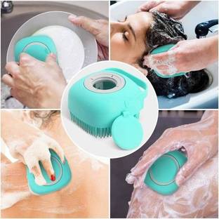 Priyansh Silicone Bath Brush Shower Massage Body Skin Exfoliating Scrubber Multicolor