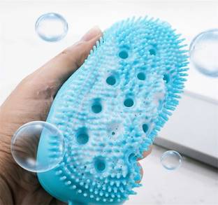 FLYDER Silicone Bubble Bath Brush with Pulp Cotton or Soap Holder LBx1.105