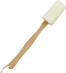 Scarlet Line Jute Loofah Bath Brush/ Body Scrubber for Shower with Wooden Long Stick Handle