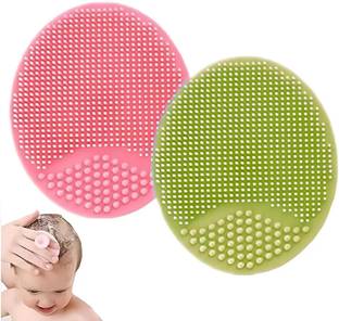 CONQUER Skin Soother Baby Bath Brush and Women scrub Silicone Cradle Cap Brush(PackOf 2)